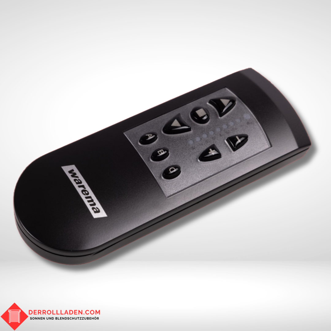 WAREMA EWFS Handsender 8-Kanal – übersichtliche Tastatur für Einzel- und Gruppensteuerung in der Farbe Schwarz