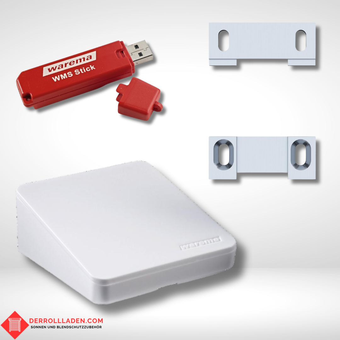 Detailansicht WAREMA WMS WebControl pro – Anschlüsse, Halterung und Netzteil