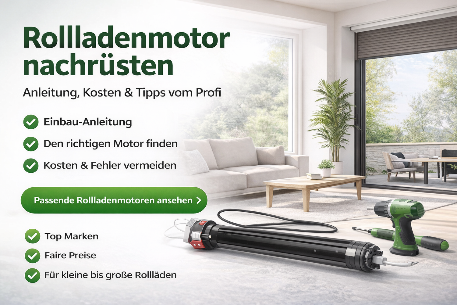 Rollladenmotor nachrüsten: Anleitung, Kosten, Tipps & den passenden Motor finden