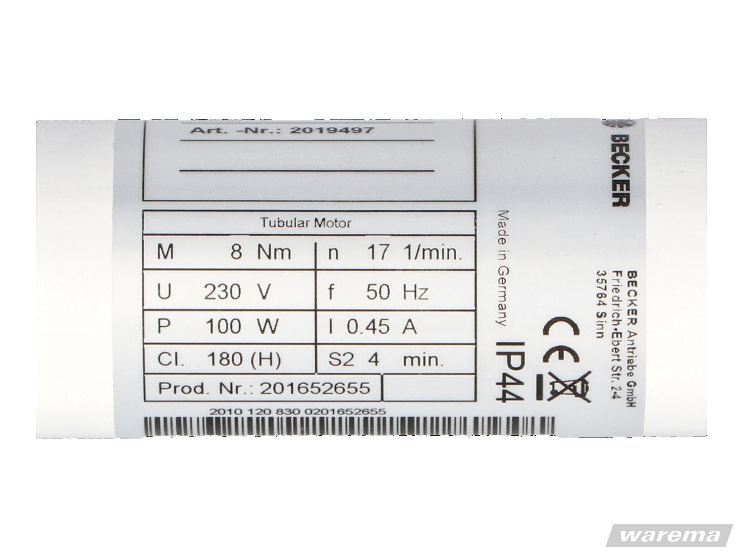 BECKER Rollladenantrieb RM8/17 SW 52 (WAREMA #2019497) (#2005029)