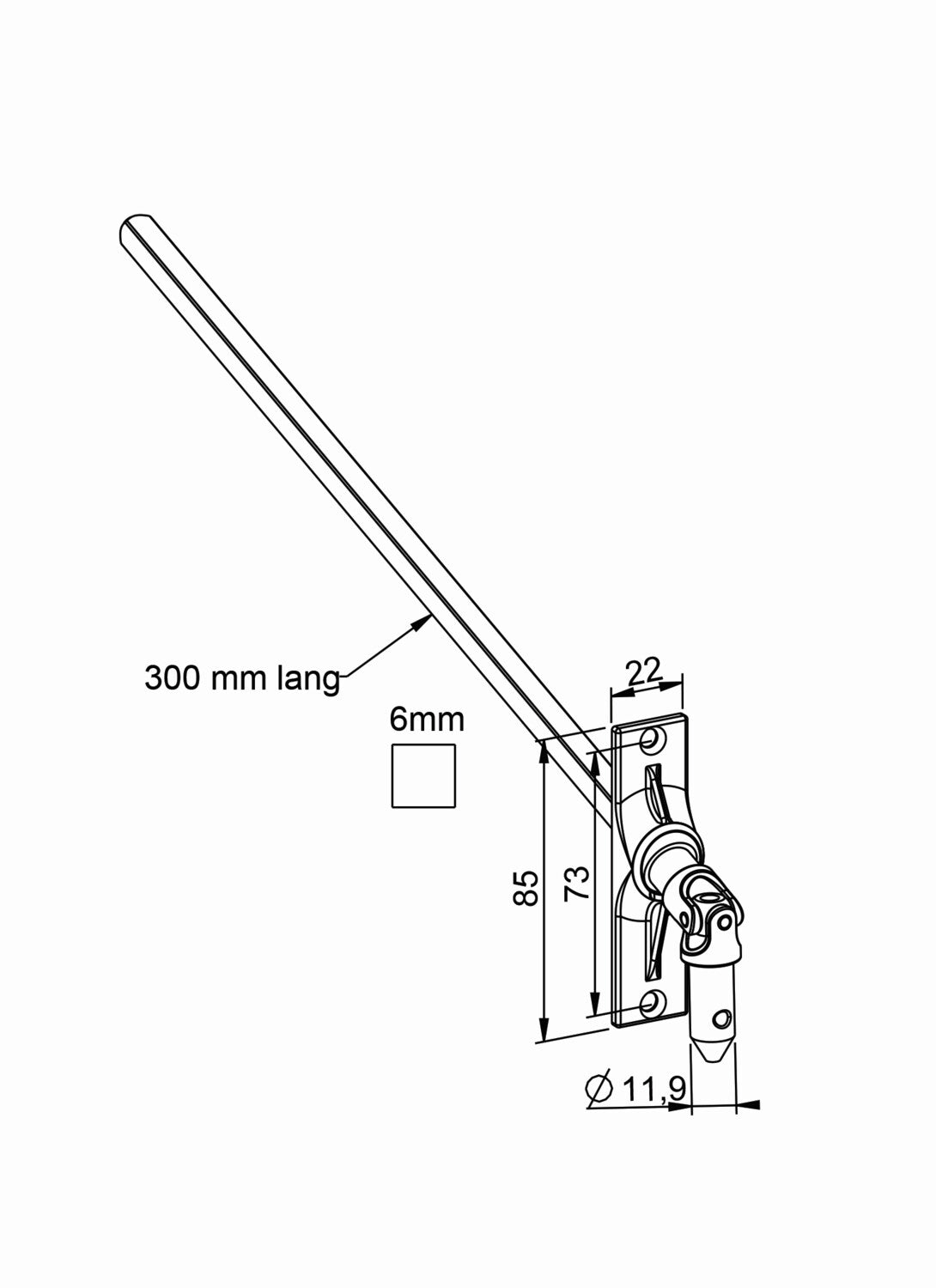 Gelenklager für Kegelradgetriebe 45° Abgang