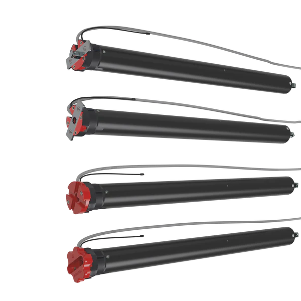 Übersicht verschiedener Rollladenmotor Befestigungen mit Metallplatten, Vierkantbolzen in 10x10 mm, 12x16 mm und 16x16 mm sowie Motorkopfscheiben WX-F 500 KLICK und Stern ZX-Z 510