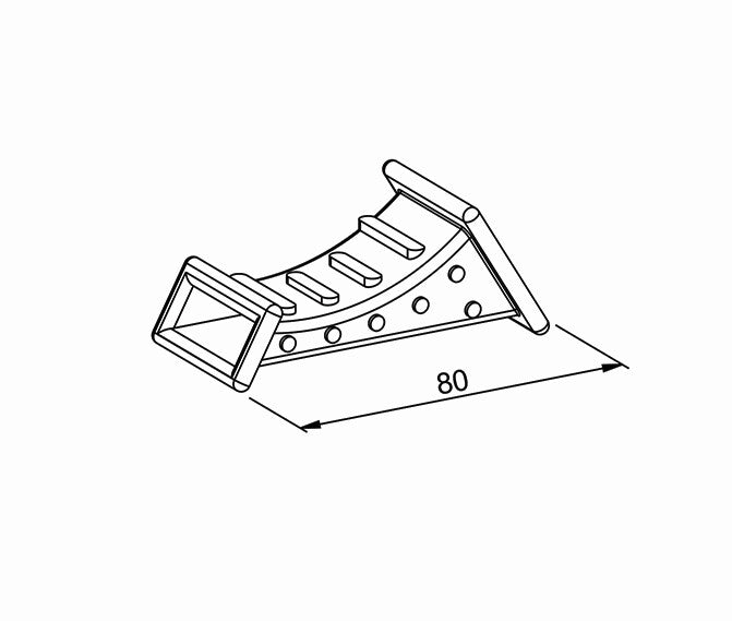 Mauerdurchführung, gebogen, 80 mm lang mit Bürste