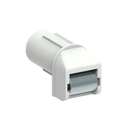 Mini-Steckleitrolle mit Leitrolle und Bürsteneinsatz, bis 15 mm Gurt, weiß