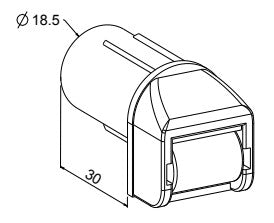 Mini-Steckleitrolle mit Leitrolle und Bürsteneinsatz, bis 15 mm Gurt, weiß