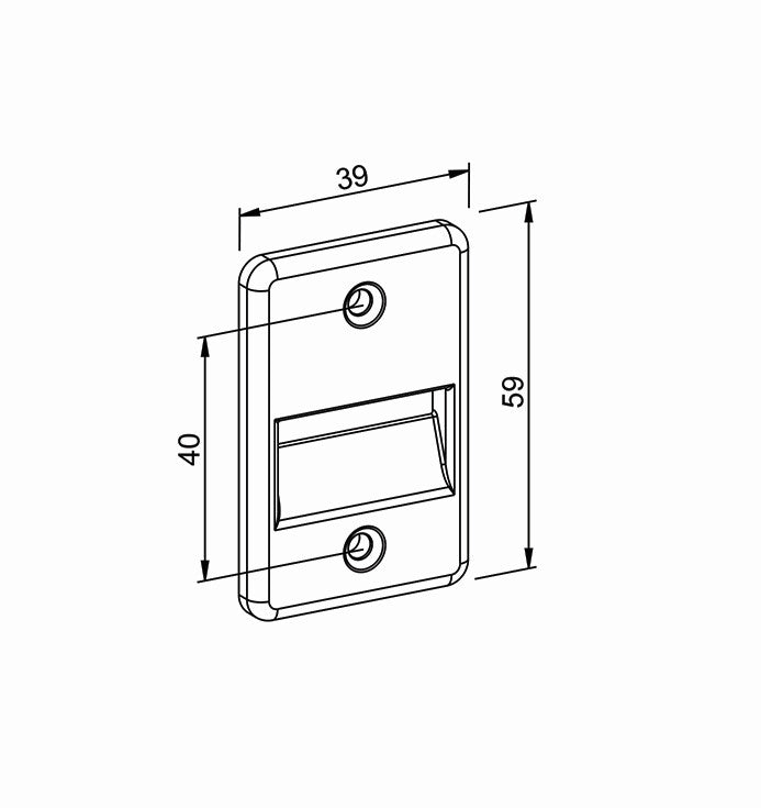 Rechteckige Gurtführung, weiß, Hochformat, für 23 mm Gurt