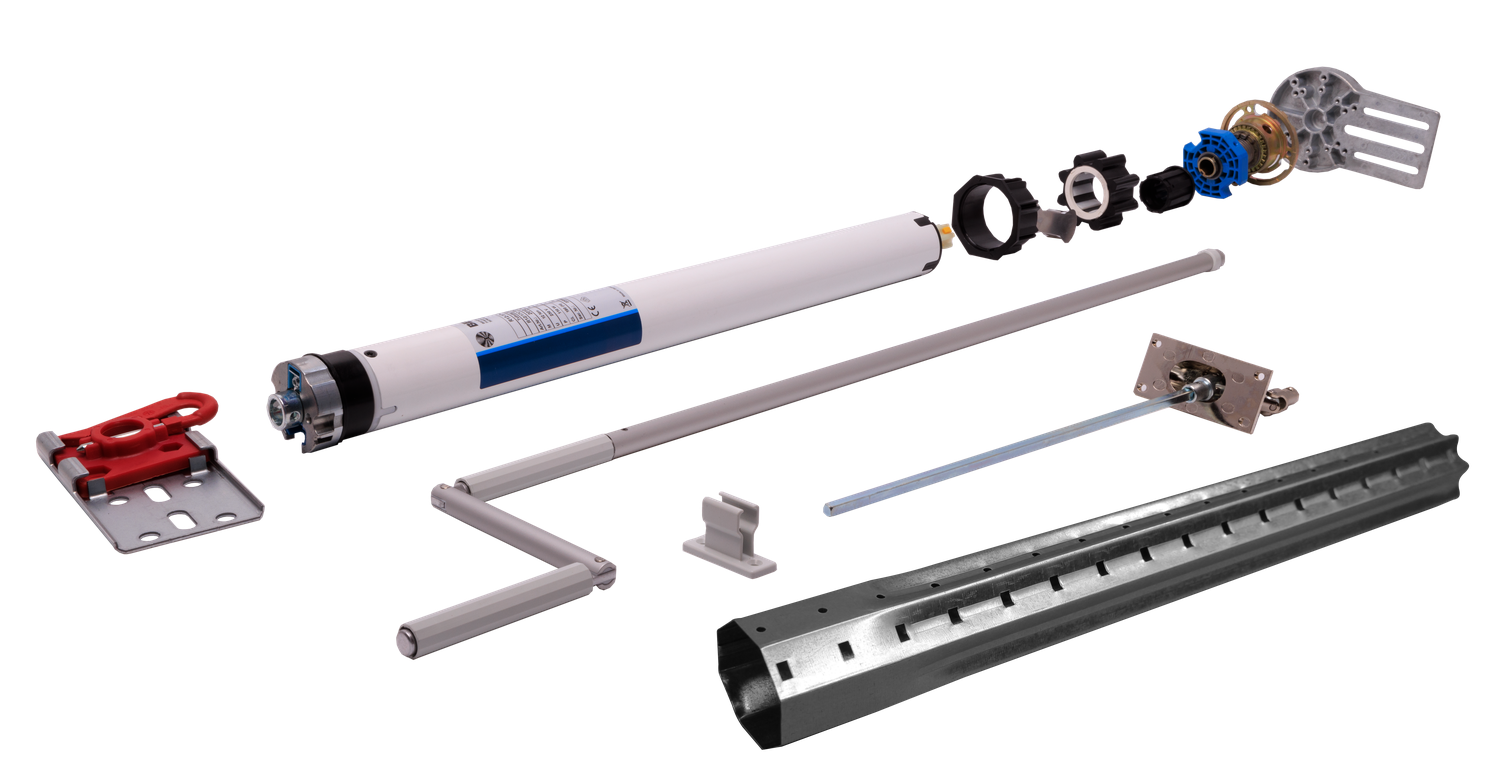 Becker EscapeSet Neubau 12 Nm Rollladenmotor mit Handkurbel für SW60