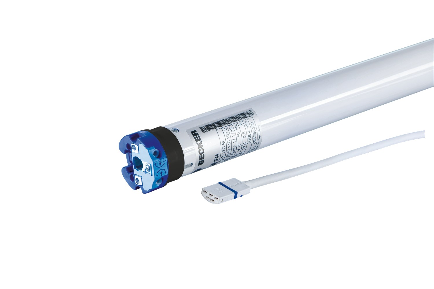 Becker Rohrmotor R12-17-M04 12 Nm für Rollläden und Sonnenschutz mit steckbarer Anschlussleitung