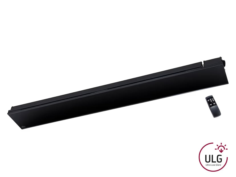 Frico Relax Glass Dimmer 3000 W Infrarot-Heizstrahler mit schwarzer Glasfront und schwarzem Gehäuse inklusive Fernbedienung