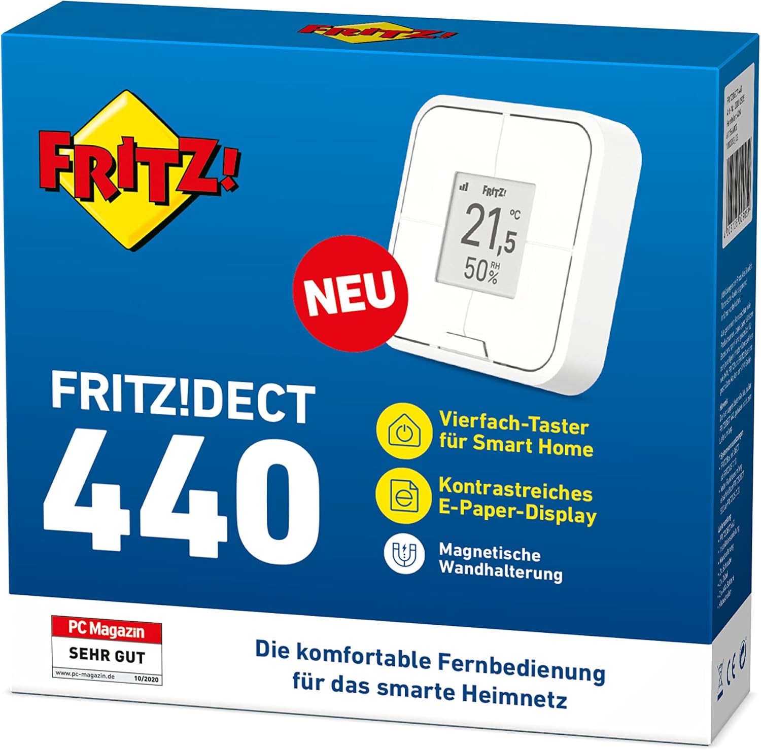 FRITZ!DECT 440 Funktaster mit E-Paper-Display und vier Tasten