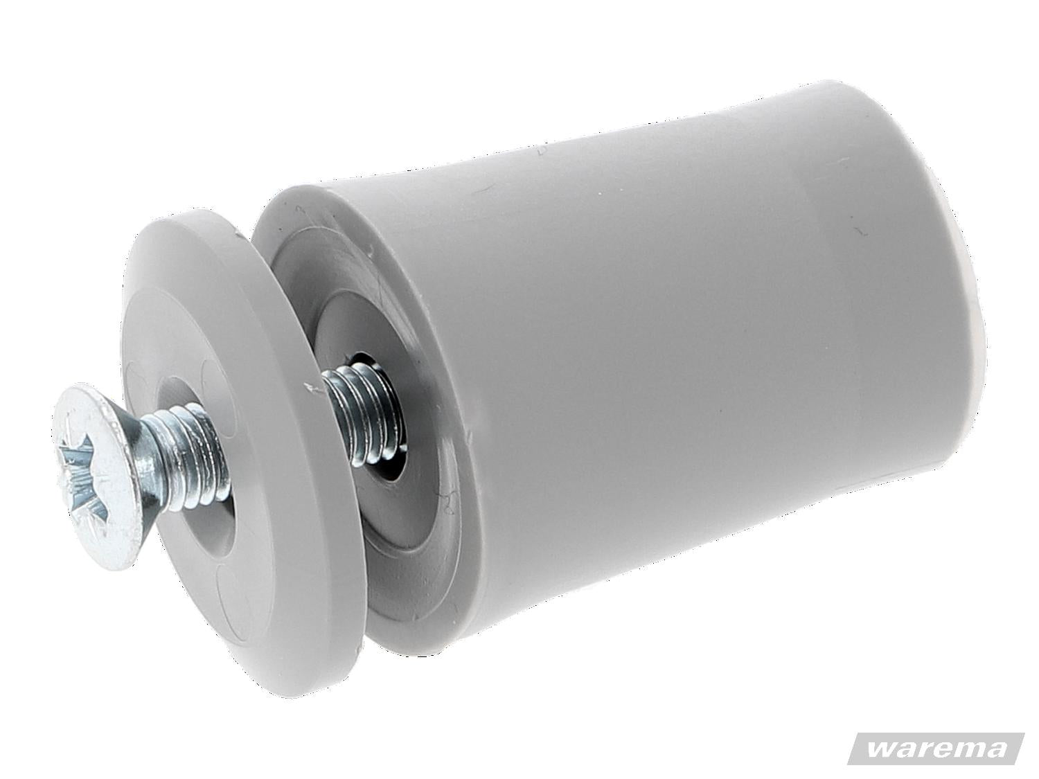 WAREMA Anschlagstopper grau 28 mm mit Kreuzschlitz & Plättchen – Ersatzteil für Rollläden